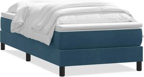 vidaXL sötétkék bársony rugós ágy matraccal 80x220 cm