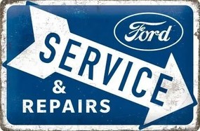 Fém tábla Ford - Service & Repairs, (30 x 20 cm)