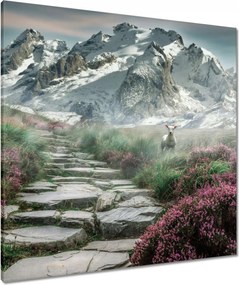 Vászonkép 80x80 Hegyi kilátás Tájkép Köd