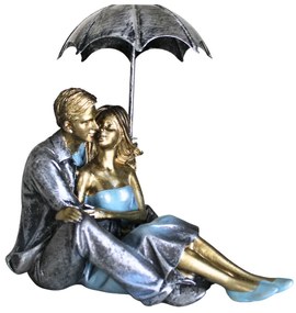 Szerelmespár Szobor Esernyővel, Ezüst