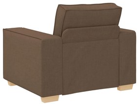 3 darabos kanapé szett párnákkal, barna szövet