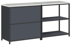 Konyhai Tároló Készlet ajtóval 2 pcs Antracit 180 x 50 x 92 cm