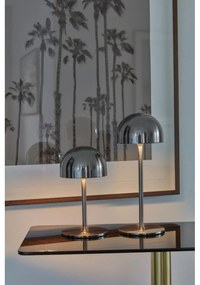 Ezüstszínű LED asztali lámpa távirányítóval, fém búrával (magasság 30 cm) Tim – Sirius