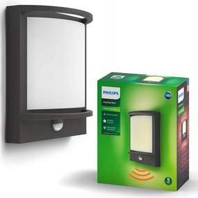 Kerti fali lámpa Led homlokzati lámpa 12W alkonyati mozgásérzékelő Philips