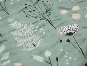 Krepp ágynemű WILD FLOWERS mentás Ágyneműhuzat mérete: 70 x 90 cm | 140 x 200 cm