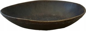 Snack Tál Felvágott tojás Mély barna ovális kerámia 24cm
