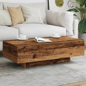 antik fa színű szerelt fa dohányzóasztal 100x49,5x31 cm