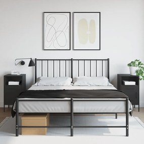 2 db fekete acél éjjeliszekrény 36 x 39 x 68 cm