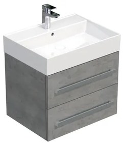 SAT Cube Way Fürdőszobaszekrény mosdóval 60x53x46 cm beton matt CUBE46602BESAT