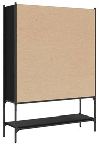 fekete szerelt fa könyvszekrény 102x30x141,5 cm