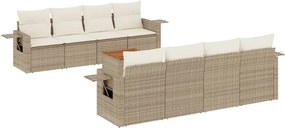 vidaXL 9 részes bézs polyrattan kerti ülőgarnitúra párnákkal