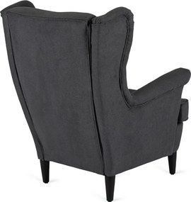 Fotel Wypoczynkowy EVAN 2 z Podnóżkiem Ciemnoszary