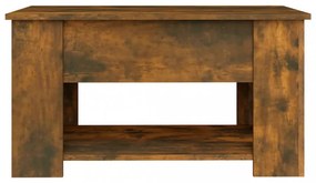füstös tölgy színű szerelt fa dohányzóasztal 79 x 49 x 41 cm