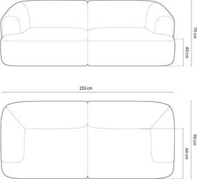 Zöld kordbársony kanapé 255 cm Campi – Cosmopolitan Design