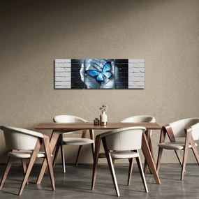 A pillangó képe a falon (órával) (90x30 cm)