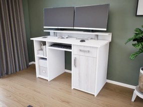Quadro íróasztal (Fehér-Hófehér kőris) modern