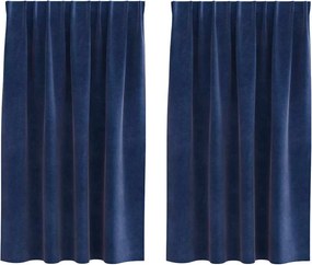 vidaXL Sötétítő függönyök 2 pcs Sötét kék 140 x 140 cm Bársony
