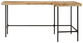 íróasztal 165x110x77 cm tömörfa mangó és vas