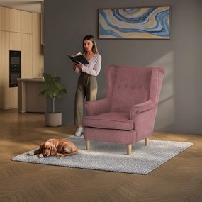Füles fotel rózsaszín szövettel. AK-388 PINK2