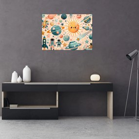 Üveg kép - Darabok az űrből (70x50 cm)