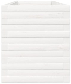 fehér tömör fenyőfa kerti virágláda 110 x 40 x 45,5 cm