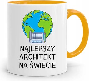 Sárga Építész Bögre A Világ Legjobbja fényképes nyomtatással