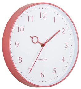 Karlsson 5992RD dizájner falióra, piros, átmérő 30cm