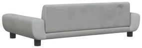 világosszürke bársony gyerekkanapé 100 x 54 x 33 cm