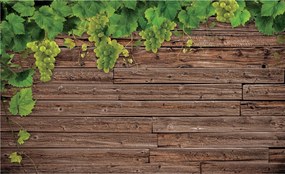 Fotótapéta Szőlő a fa falon vinil zöld 416x254 +ragasztó