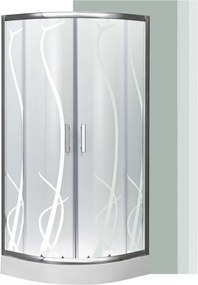 Spirit BAMBOO 80x80x194 cm íves zuhanykabin, erősített akril zuhanytálcával