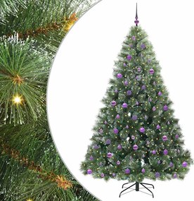 vidaXL Mű karácsonyfa 300 LED-del állvánnyal Zöld 210 cm PE és PVC