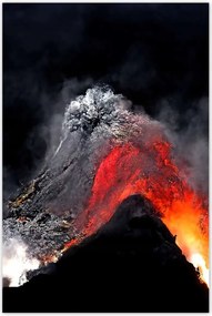 Poszterek 80x120 Vulkánkitörés láva por