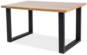 Étkezőasztal 180 cm Una (tölgy + fekete) (8 és több fő részére). 1050928