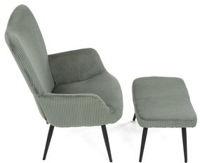 Pihenőfotel lábtartóval L7285 GRN6, zöld