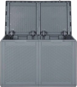 vidaXL szürke PP rattan kerti tárolóláda 180 L