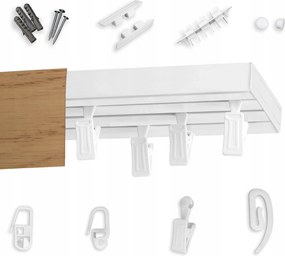 Mennyezeti függönykarnis 3 vágányos, álcázó mennyezeti sín fedéllel Színes 140