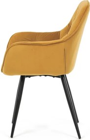 Jídelní židle, žlutá, sametová látka, DCH-421 YEL4