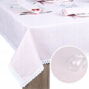 Abrosz Asztalra Csipkével Malaga 500x140 Abrosz Rózsaszín Foltálló