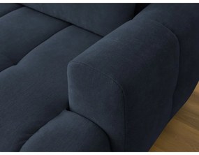 Sötétkék kinyitható-tárolóhelyes sarokkanapé (bal oldali-heverő résszel) Fuji – Bobochic Paris