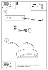 Fali lámpa ATENA 1xE27/60W/230V fekete