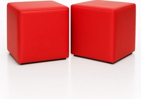 EMI kocka alakú piros műbőr babzsákfotel