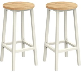 Bárszék szett, 2 db-os, konyhai bárszék,bézs és fehér tölgy színben