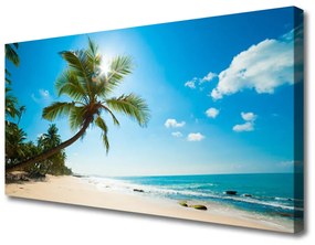 Vászonkép Palm Tree Beach Landscape 120x60 cm