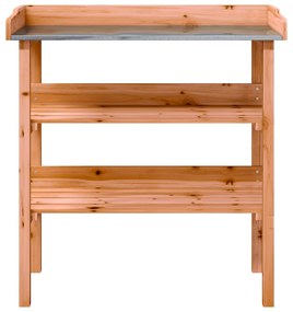 barna tömör fenyőfa növénytartó asztal polcokkal 78x38x82,5 cm