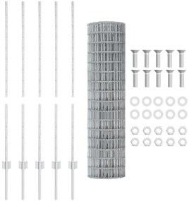 Kerti Kerítés Tekercs Készlet 2 db Horganyzott acél 10 x 1.2 méter