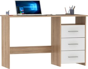 Számítógépasztal, sonoma tölgyfa/fehér, LARISTOTE NEW