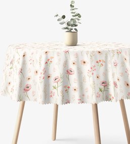 Goldea kör alakú teflonos terítő - rózsaszín virágok Ø 120 cm