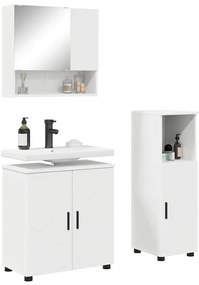 Fürdőszoba bútor szett 3 pcs Fehér 61 x 35 x 64 cm Faanyag