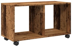 antik fa színű szerelt fa görgős szekrény 72 x 33 x 42,5 cm
