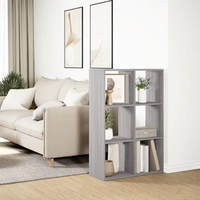 szürke sonoma szerelt fa elválasztó könyvespolc 69,5x29x103,5cm